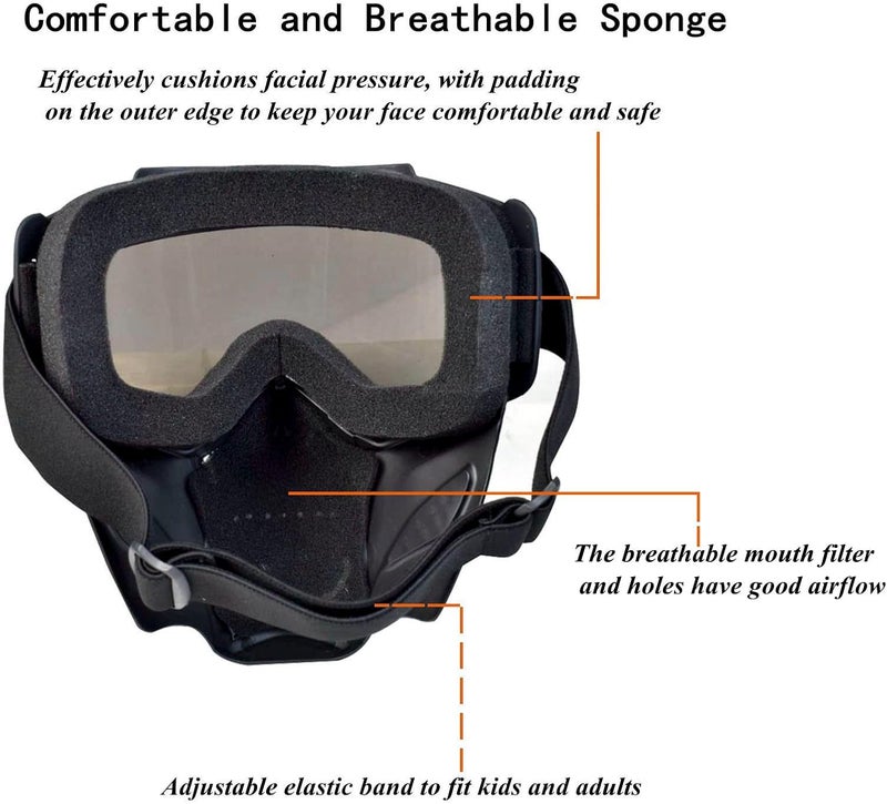 JFFCESTORE Airsoft Mask Balaclava Full Face and Detachable Anti Fog Airsoft Goggles Military Outdoor Sport CS Tactical Paintball Mask Face Eye Protection Headgear Mask - Image 4